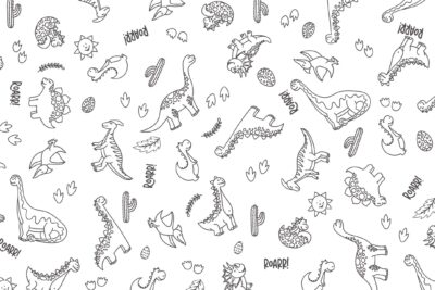 Mantel para colorear cumpleaños - Dinosaurios - 90x160cm