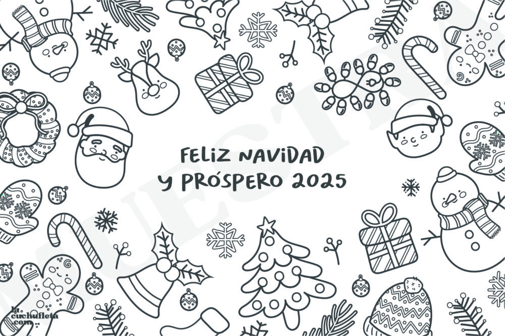 Póster para Colorear - Navidad | 60x90 cm