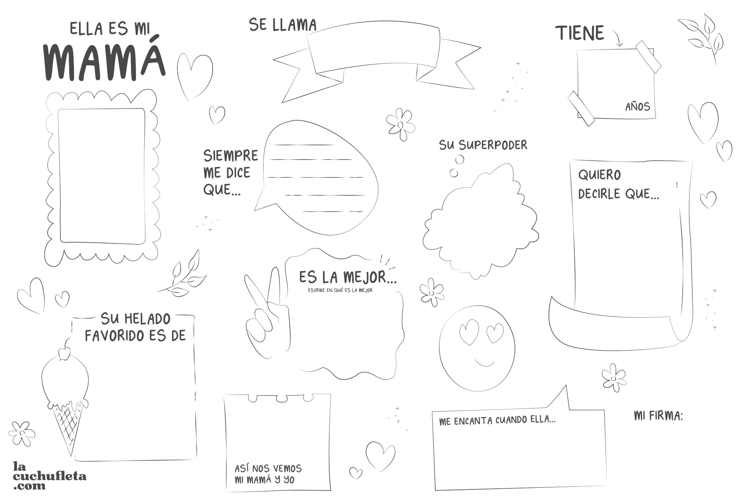 Póster para colorear - Día de las Madres - 60x90cm