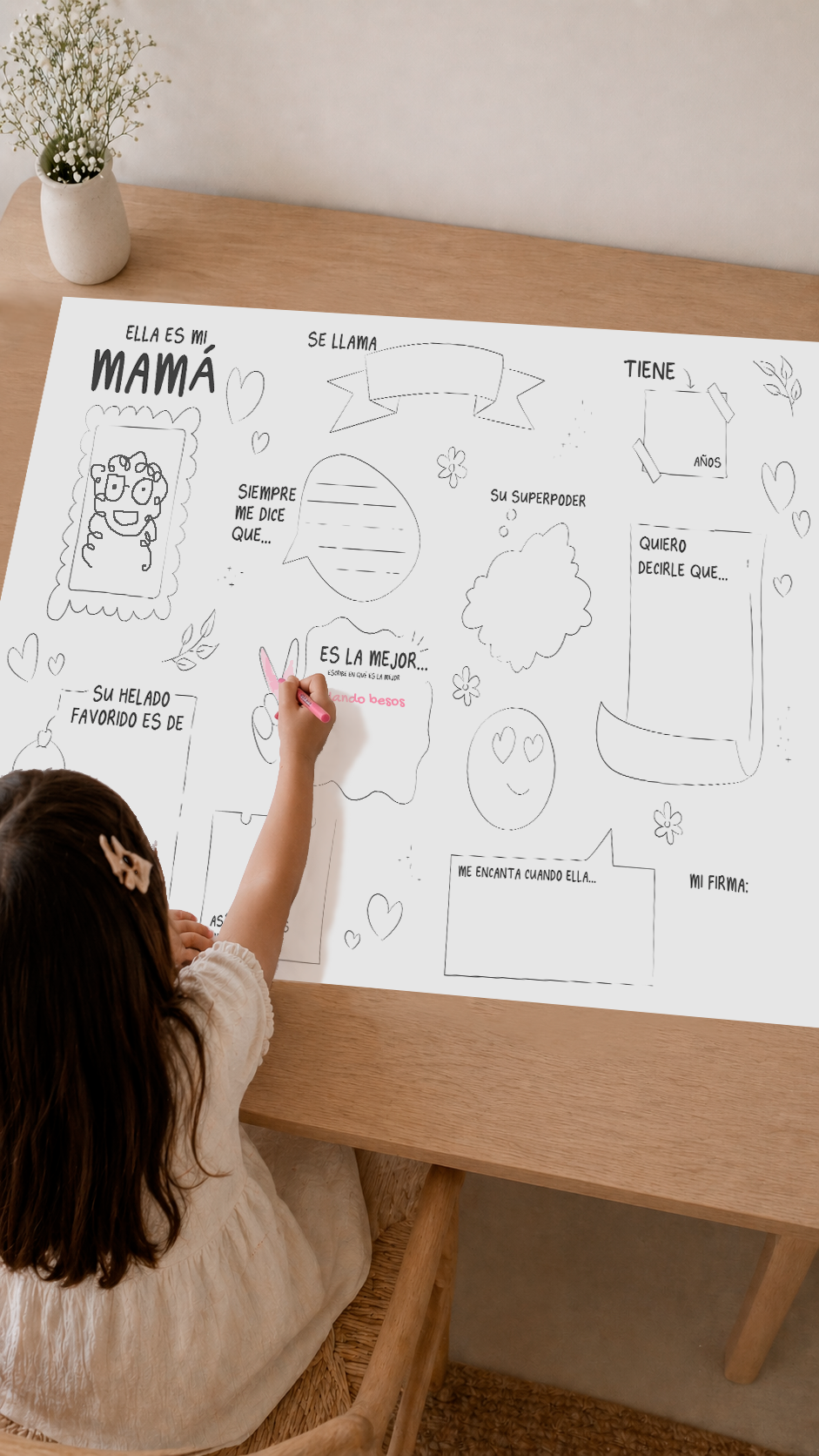 Póster para colorear - Día de las Madres - 60x90cm