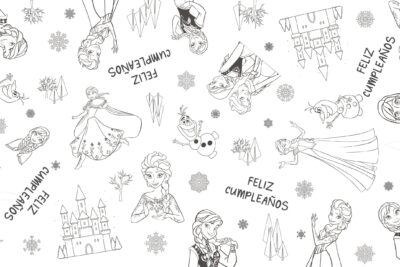 Mantel para colorear cumpleaños - Frozen - 90x160cm